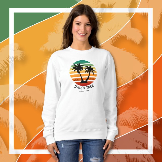 Sweatshirt Coucher de soleil de palmier (Palm Tree Sunset Sweatshirt)