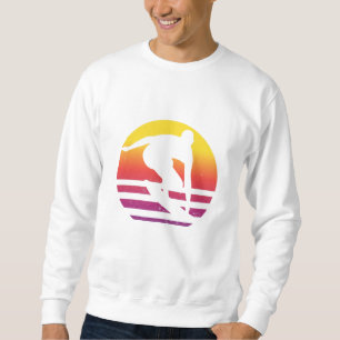 Sweatshirt Coucher de soleil surfeur Rétro