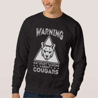 Sweatshirt Cougar Mountain Lion Animal Cat Head  Cute Wildcat