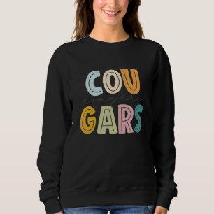 Sweatshirt Cougars Mascot School Spirit Sports Cheval Fan Tea