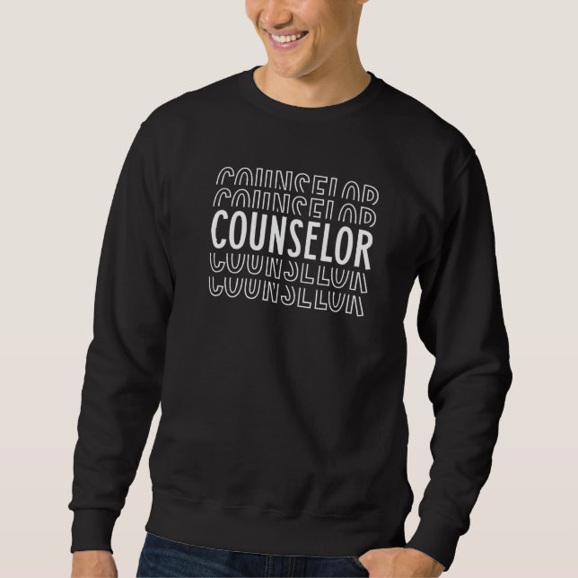 Sweatshirt Counselor Stacked Typography School Counselor Back (Devant)