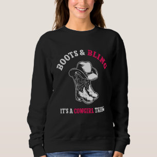Sweatshirt Country Life Western Boots And Bling C'est un cowg