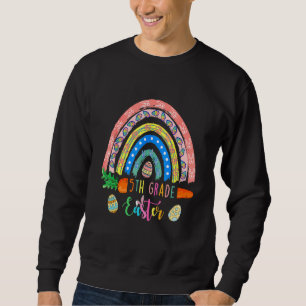 Sweatshirt Coupe de lapins de 5e année oeufs Boho arc-en-ciel