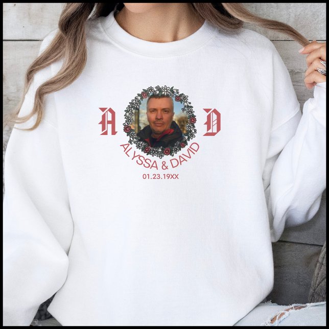 Sweatshirt Couples du Monogramme rouge Anniversaire Mariage d (Créateur téléchargé)