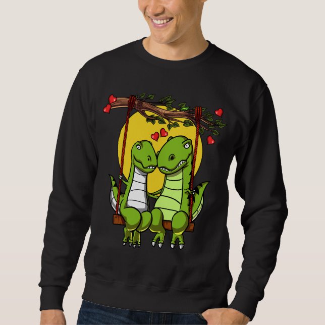 Sweatshirt Couples mignons de dinosaure de T-Rex (Devant)