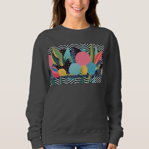 Sweatshirt Courbes et points avec feuilles