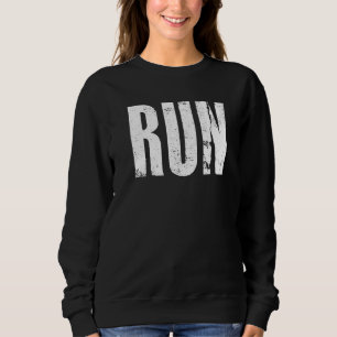 Sweatshirt COURIR Mot Verbe Course Sports Entraînement Athlèt