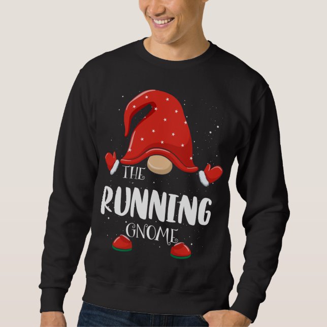 Sweatshirt Courir un pyjama de Noël Gnome Correspondant Famil (Devant)