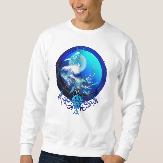SWEATSHIRT COURSE DE LUNE BLUE TURTTUE SEA (Devant)