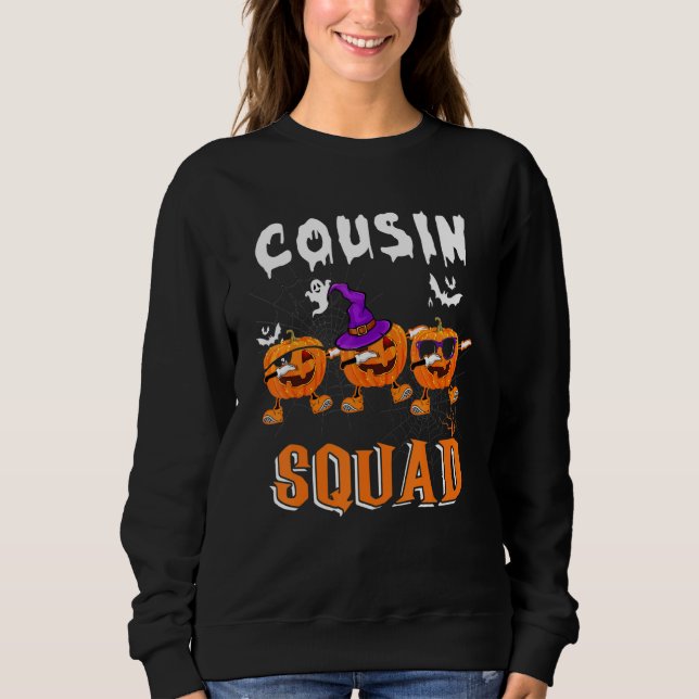 Sweatshirt Cousin Squad Halloween Three Dabbing Scary Pumpkin (Devant)