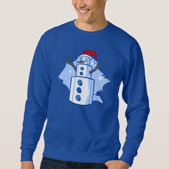 Sweatshirt covid amusant papier toilette de noël bonhomme de  (Devant)