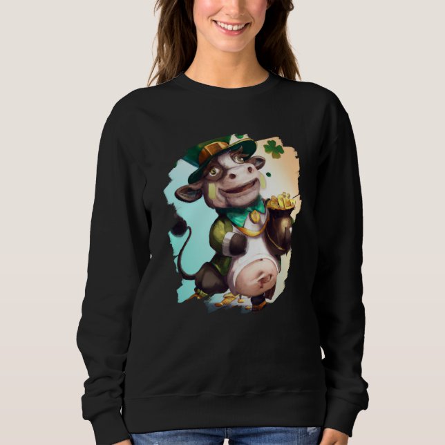Sweatshirt Cow Leprechaun Cows St Patricks Day (Devant)