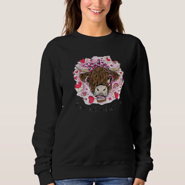 Sweatshirt Cow Valentine Cow  Happy Valentines Day (Devant)