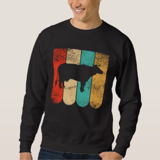 Sweatshirt Cow Vintage Farming Animal  Beef Farmer Animals Co