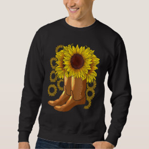 Sweatshirt Cowboy Boots Rodéo équitation Femmes Floriste Cade