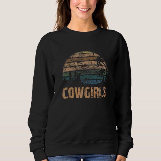 Sweatshirt Cowgirls Vintage Sunset Distressed (Devant)