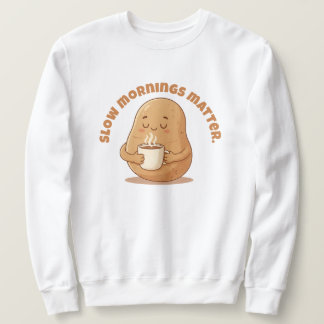 Sweatshirt Cozy Brown Cartoon Potato Warm Mug Morning Art