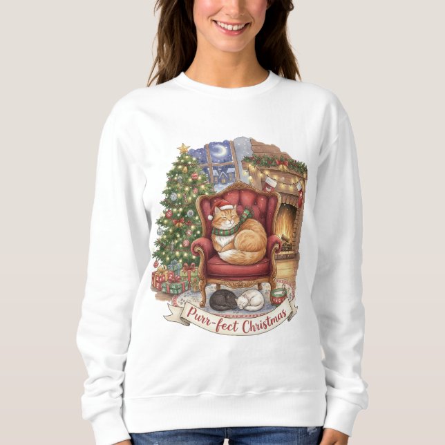 Sweatshirt Cozy Cats Christmas | Cat Lovers (Devant)