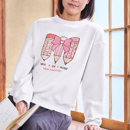 Sweatshirt Cozy Pink Coquette Valentine Teacher Personalized