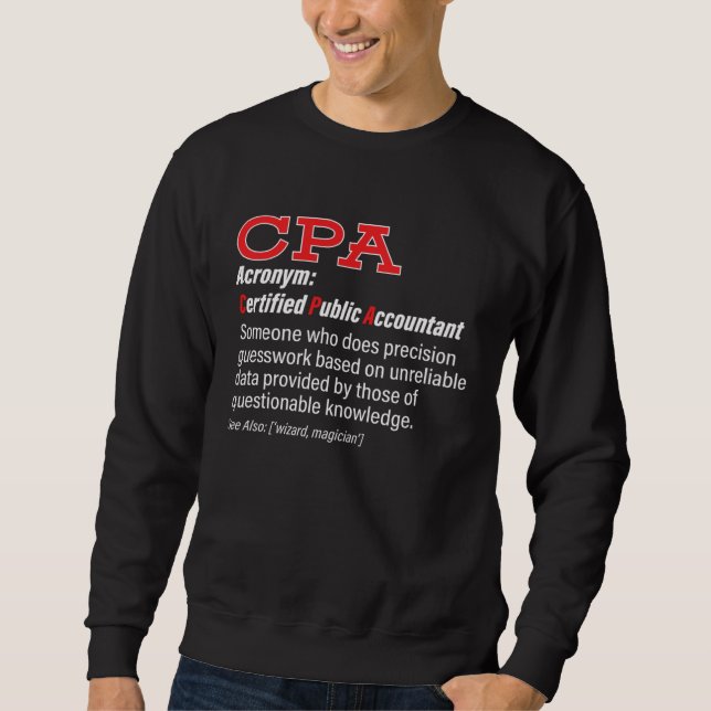 Sweatshirt CPA Definition Certified Public Accountant Account (Devant)