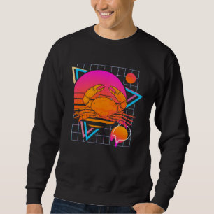 Sweatshirt Crabe Rétro Style 80s Vintage Animal Marin