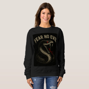 Sweatshirt CRAINTE NO EVIL - Fierce Black Cobra Snake Graphic