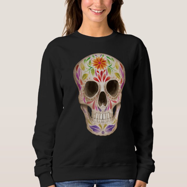 Sweatshirt Crâne à sucre Dia De Los Muertos Jour Morts Calave (Devant)