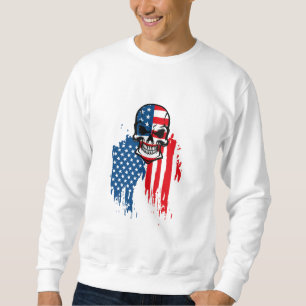 Sweatshirt Crâne avec drapeau américain