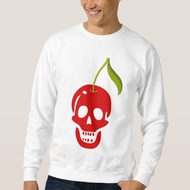 Sweatshirt crâne cerise squelette halloween gothique (Devant)