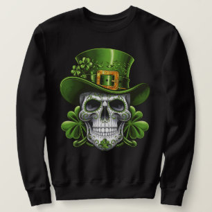 Sweatshirt Crâne en Sucre Fête de la Saint-Patrick Trèfle