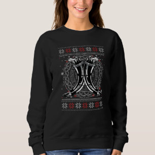 Sweatshirt Crâne Noël Mjölnir Runes Vikings Vegvisir Val