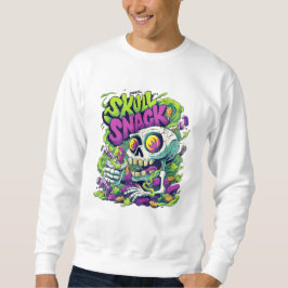 Sweatshirt Crâne Snack Néon Art Squelette | Bande Dessinée d'