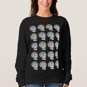 Sweatshirt Crânes À Sucre Avec Fleurs
