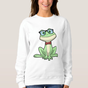Sweatshirt Cravate de lunettes pour étudiants Nerd grenouille