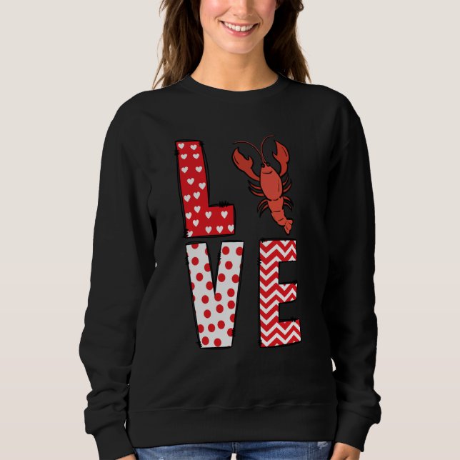 Sweatshirt Crawfish Valentines Day Love Valentine Cute Hearts (Devant)