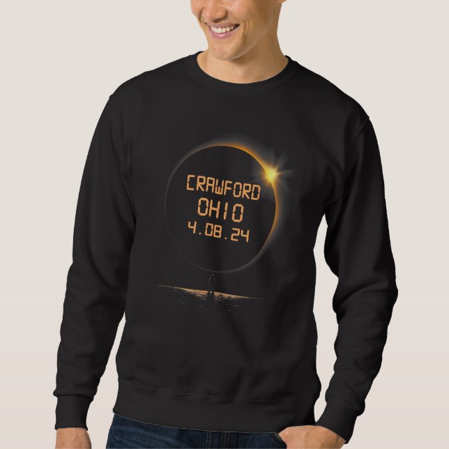 Sweatshirt Crawford Ohio OH Total Solar Eclipse April 8 2024  (Devant)
