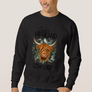Sweatshirt Crazy Highland Cow Lady Highland Cow Femmes