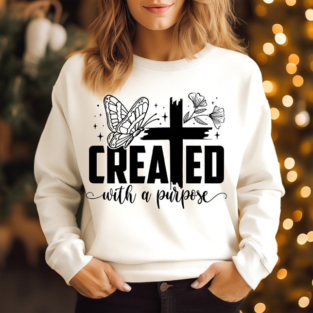 Sweatshirt Créé dans un but (Créateur téléchargé)