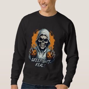Sweatshirt Creepin'It Real Skeleton et Jack-o-Lanterns Hall
