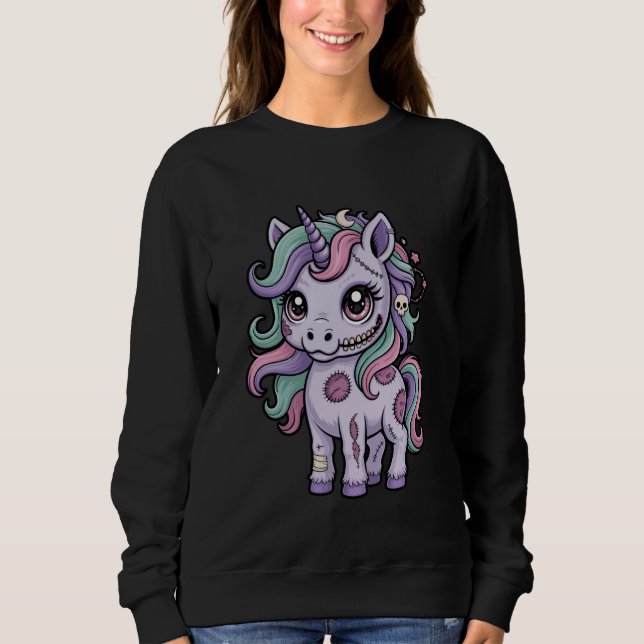 Sweatshirt Creepy Cute Pastel Unicorn (Devant)