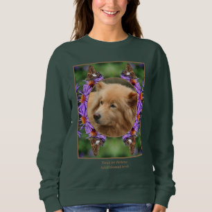 Sweatshirt Créez votre propre cadre de fleurs de papillon pho