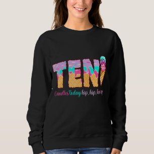 Sweatshirt Crème de glace 10e anniversaire fille 10 ans migno
