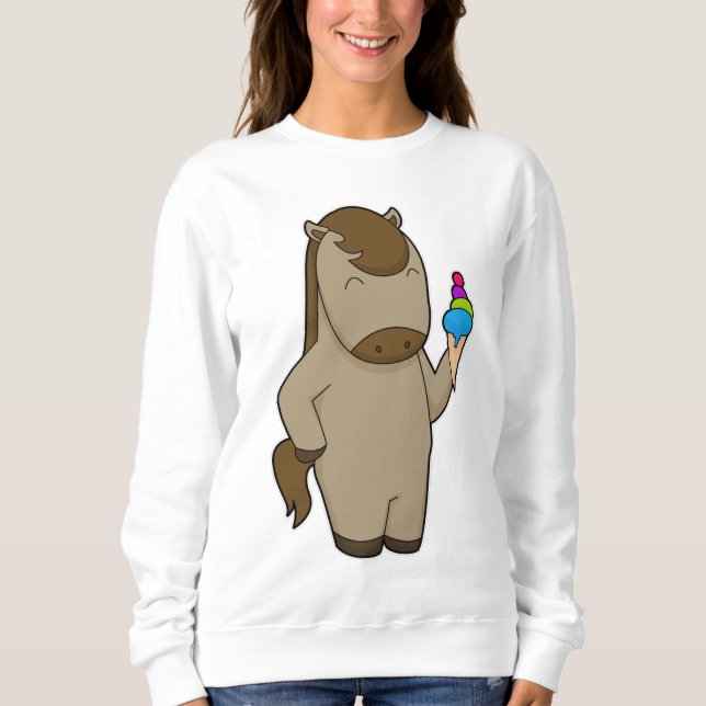 Sweatshirt Crème glacée Horse gaufre (Devant)