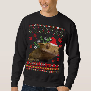 Sweatshirt Crested Gecko laide pull de Noël