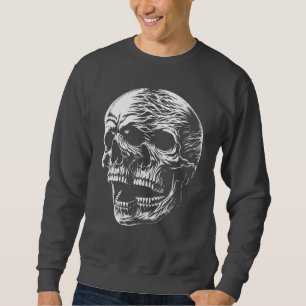 Sweatshirt Cri de Crâne en Feu - Crâne Gothique Sombre