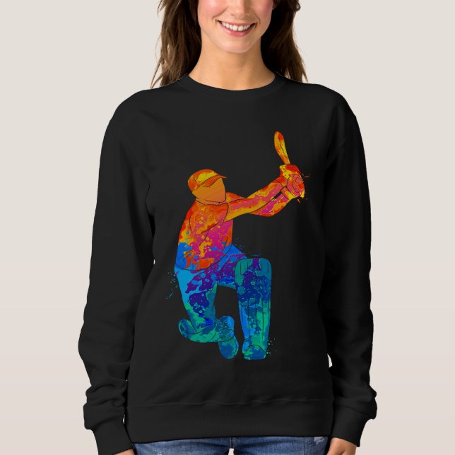 Sweatshirt Cricket Player Boys Sport Crickets  1 (Devant)