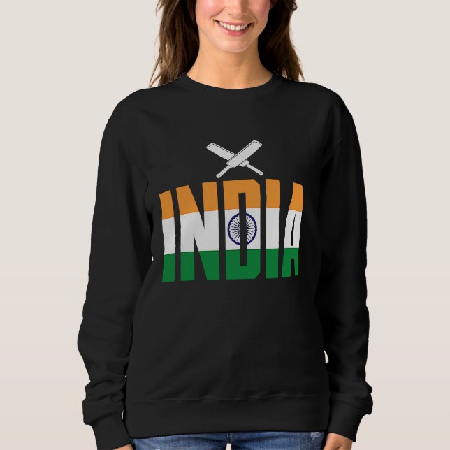 Sweatshirt Cricket Player Funny Cricket Sport India (Devant)