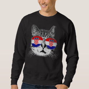 Sweatshirt Croatie Drapeau Pays Racines Cat Pride