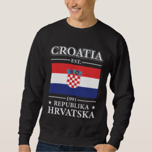 Sweatshirt Croatie Hrvatska Drapeau Patrimoine Croate Pays Pr