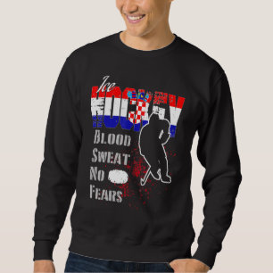 Sweatshirt Croatie Supporter Chute de sang Pas de peur Hockey
